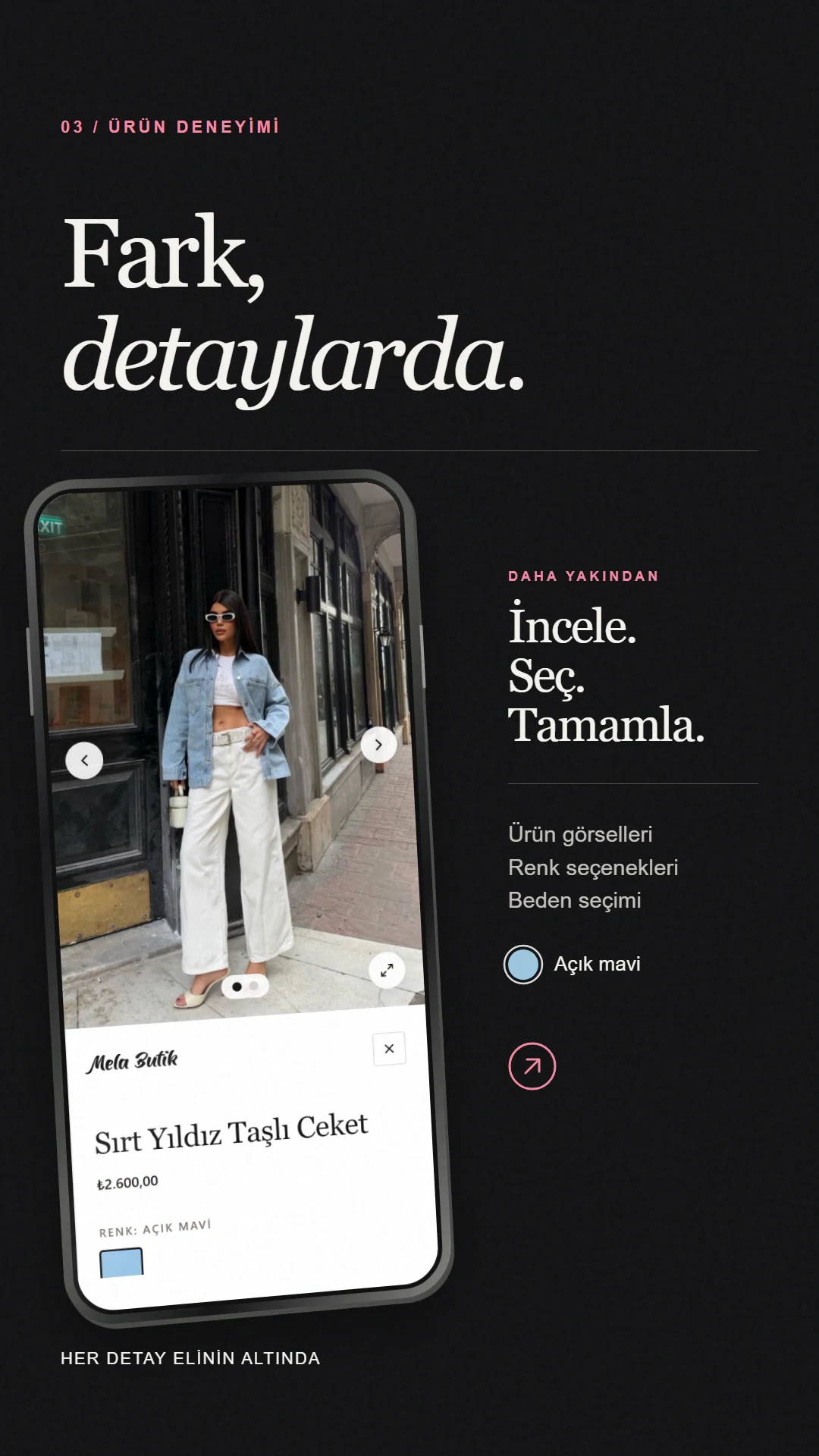 Mela Butik: Ürün deneyimi