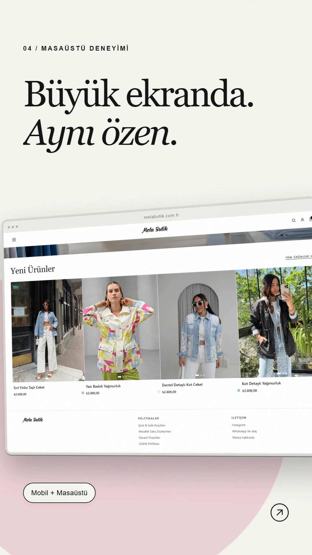 Mela Butik: Masaüstü deneyimi
